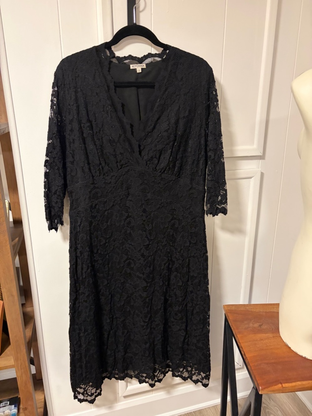 Kiyonna Black Lace Midi Dress